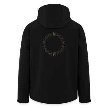 Golden Sun Ring Ray Frame - Men’s Recycled Softshell Jacket by Stanley/Stella - black - Back - AI Model Male 185 light (185cm)