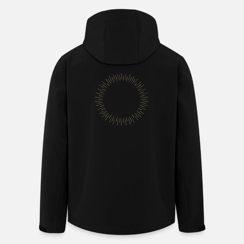 Goldener Sonnenring Strahlenrahmen - Recycelte Männer Softshell-Jacke von Stanley/Stella - Schwarz