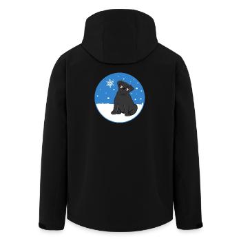 Black Pug in the Snow - Men’s Recycled Softshell Jacket by Stanley/Stella - black - Back - AI Model Male 185 light (185cm)