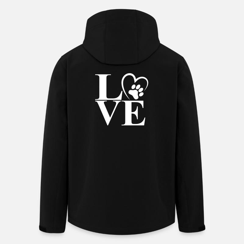 PawLove Herzlogo - Recycelte Männer Softshell-Jacke von Stanley/Stella - Schwarz