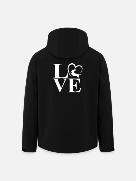 Dachshund Dackel Love Heart - Men’s Recycled Softshell Jacket by Stanley/Stella - black