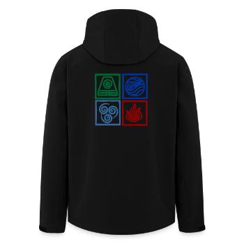 Nation symbols logo of the four forces square - Men’s Recycled Softshell Jacket by Stanley/Stella - black - Back - AI Model Male 185 light (185cm)