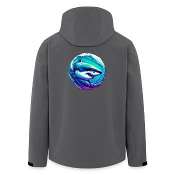 Weißer Hai - Recycelte Männer Softshell-Jacke von Stanley/Stella - Schwarz - Hinten - AI Model Male 185 light (185cm)
