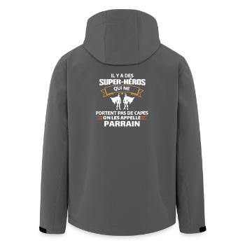 Citations de Super-Héros Amusantes - Veste softshell homme en polyester recyclé Stanley/Stella - charbon - Dos - AI Model Male 185 light (185cm)