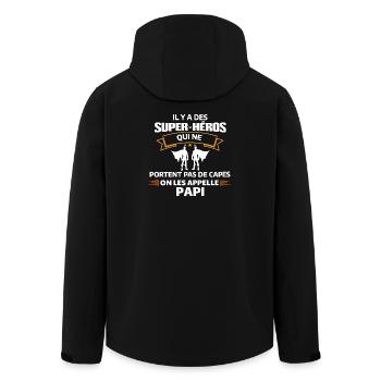 Super-Héros Papi Cadenas d'Amour - Veste softshell homme en polyester recyclé Stanley/Stella - noir - Dos - AI Model Male 185 light (185cm)