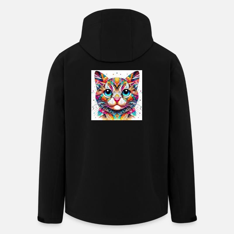 Katze - Recycelte Männer Softshell-Jacke von Stanley/Stella - Schwarz