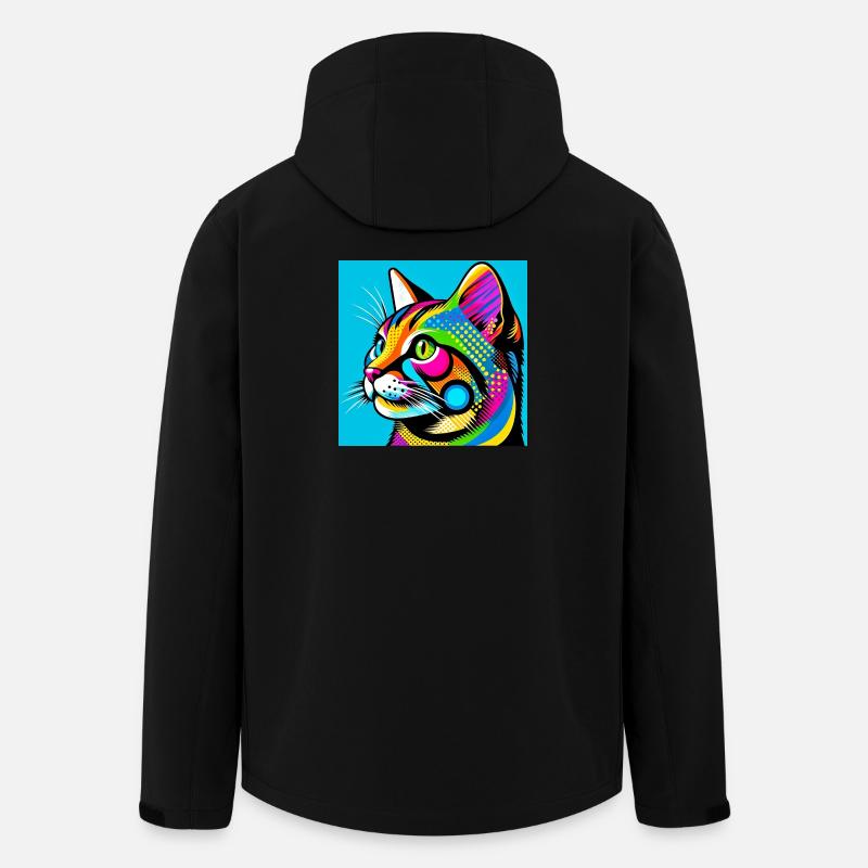 Cat Pop Art - Men’s Recycled Softshell Jacket by Stanley/Stella - black