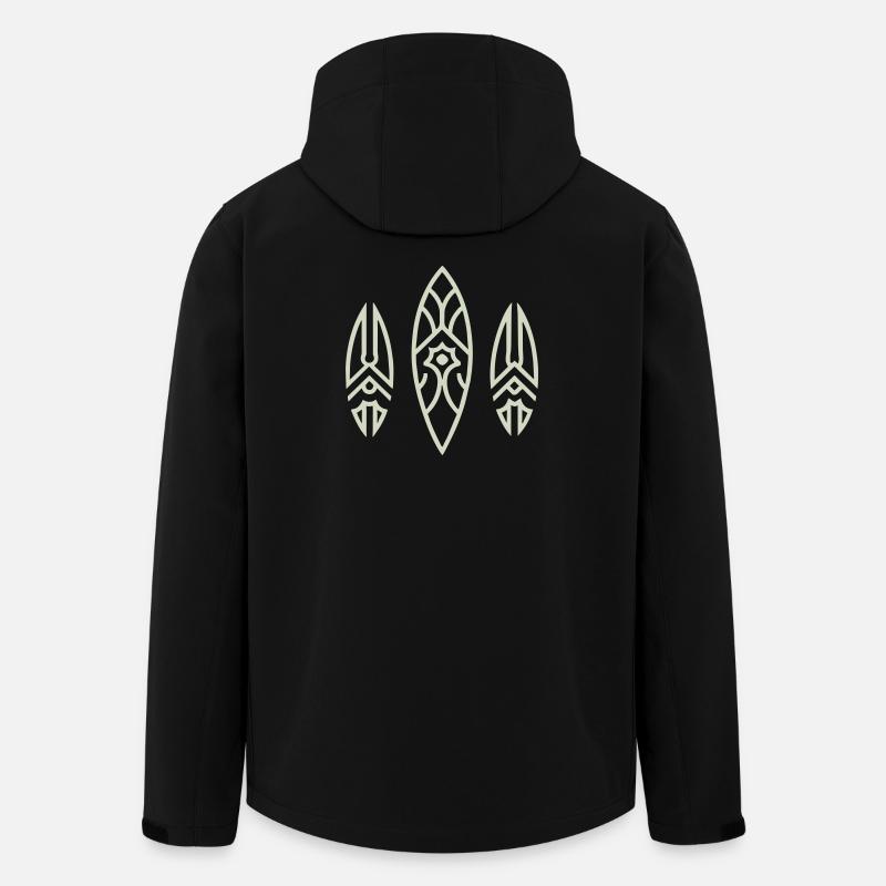 Sleek ethnic inspired tribal design - Men’s Recycled Softshell Jacket by Stanley/Stella - black