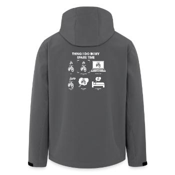 Penser à vélo pendant le temps libre - Veste softshell homme en polyester recyclé Stanley/Stella - charbon - Dos - AI Model Male 185 light (185cm)
