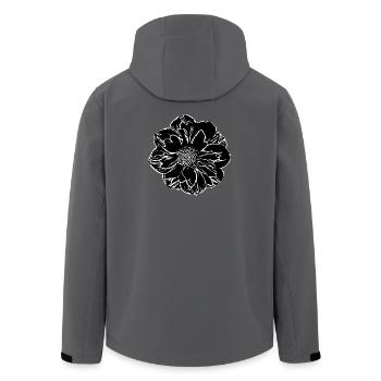 Blume schwarz Blumen schwarz Blüte - Recycelte Männer Softshell-Jacke von Stanley/Stella - Schwarz - Hinten - AI Model Male 185 light (185cm)