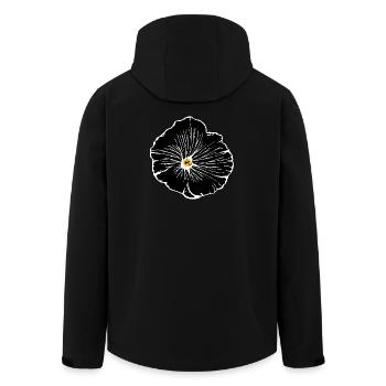 Blume schwarz Blumen schwarz Blüte - Recycelte Männer Softshell-Jacke von Stanley/Stella - Schwarz - Hinten - AI Model Male 185 light (185cm)