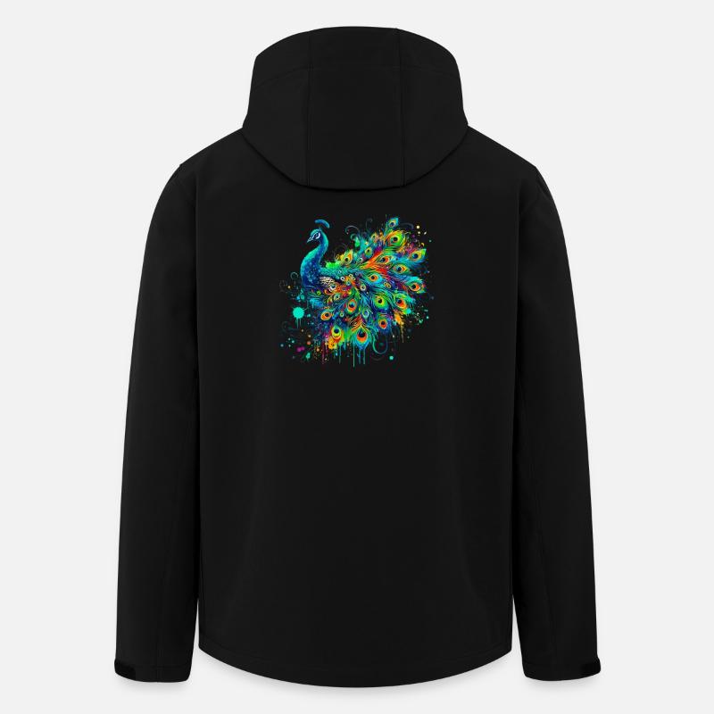 Pfau - Recycelte Männer Softshell-Jacke von Stanley/Stella - Schwarz