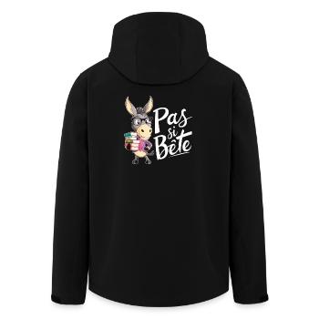 Humor ANE T Shirt - Not So Dumb - Smart Donkey - Men’s Recycled Softshell Jacket by Stanley/Stella - black - Back - AI Model Male 185 light (185cm)