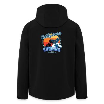 Surf californien à Malibu. - Veste softshell homme en polyester recyclé Stanley/Stella - noir - Dos - AI Model Male 185 light (185cm)