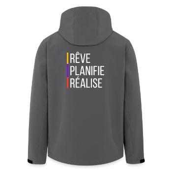Citation de Motivation - Veste softshell homme en polyester recyclé Stanley/Stella - charbon - Dos - AI Model Male 185 light (185cm)