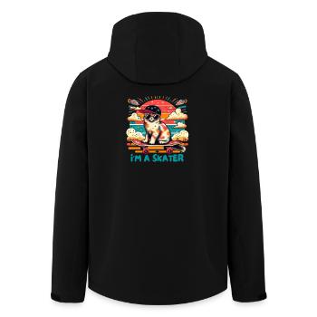 Ich bin ein Skater - Recycelte Männer Softshell-Jacke von Stanley/Stella - Schwarz - Hinten - AI Model Male 185 light (185cm)