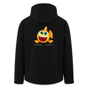 Funny Fish - Men’s Recycled Softshell Jacket by Stanley/Stella - black - Back - AI Model Male 185 light (185cm)