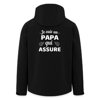 Papa, der T-Shirt versichert - Recycelte Männer Softshell-Jacke von Stanley/Stella - Schwarz - Hinten - AI Model Male 185 light (185cm)