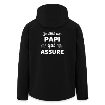 Je suis un Papi qui assure - Veste softshell homme en polyester recyclé Stanley/Stella - noir - Dos - AI Model Male 185 light (185cm)