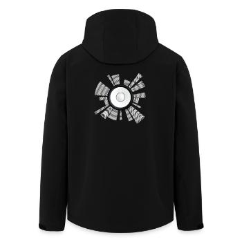 Centre du haut-parleur à faisceau sonore - Veste softshell homme en polyester recyclé Stanley/Stella - noir - Dos - AI Model Male 185 light (185cm)