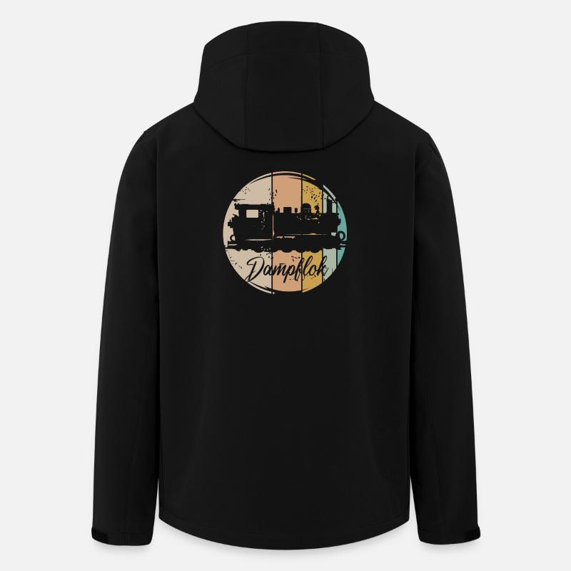 retro Dampflok Eisenbahn alte Lok vintage Symbol - Recycelte Männer Softshell-Jacke von Stanley/Stella - Schwarz