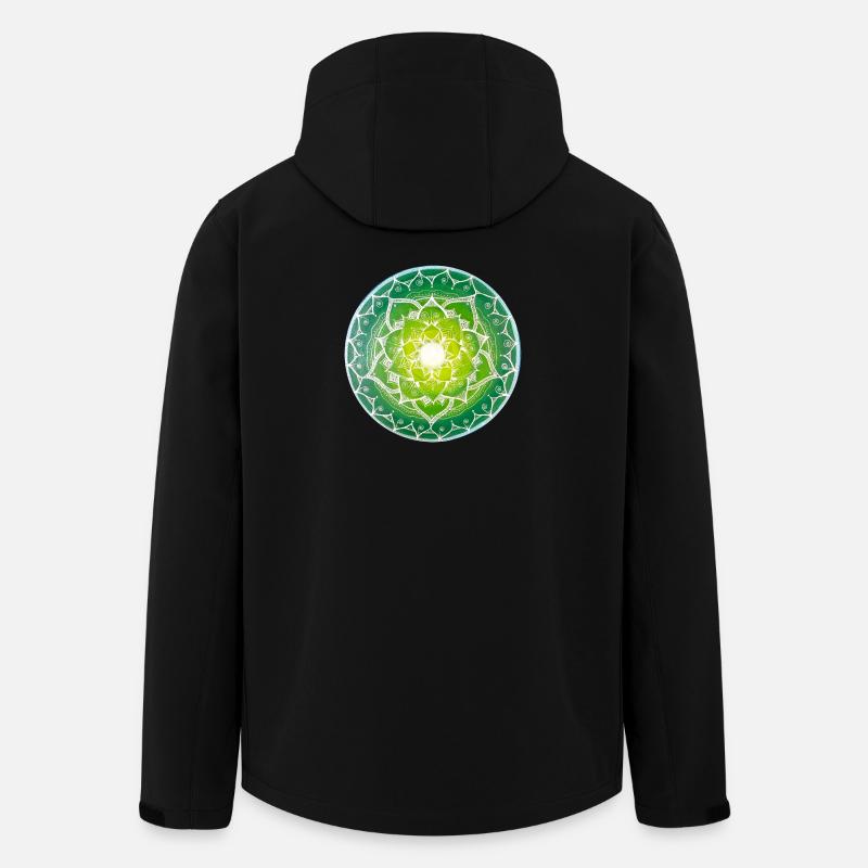Green mandala with spiritual pattern - Men’s Recycled Softshell Jacket by Stanley/Stella - black