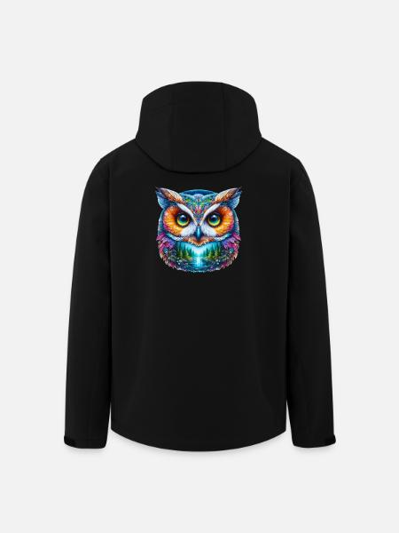 Eule - Recycelte Männer Softshell-Jacke von Stanley/Stella - Schwarz