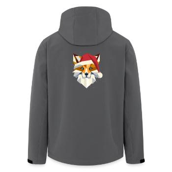Fuchs mit Weihnachtsmütze- Kunst für die Feiertage - Recycelte Männer Softshell-Jacke von Stanley/Stella - Schwarz - Hinten - AI Model Male 185 light (185cm)