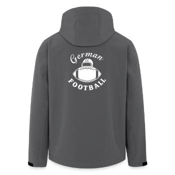 German Football - Men’s Recycled Softshell Jacket by Stanley/Stella - anthracite - Back - AI Model Male 185 light (185cm)