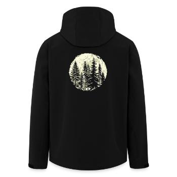 Night Forest Silhouette with Full Moon - Men’s Recycled Softshell Jacket by Stanley/Stella - black - Back - AI Model Male 185 light (185cm)