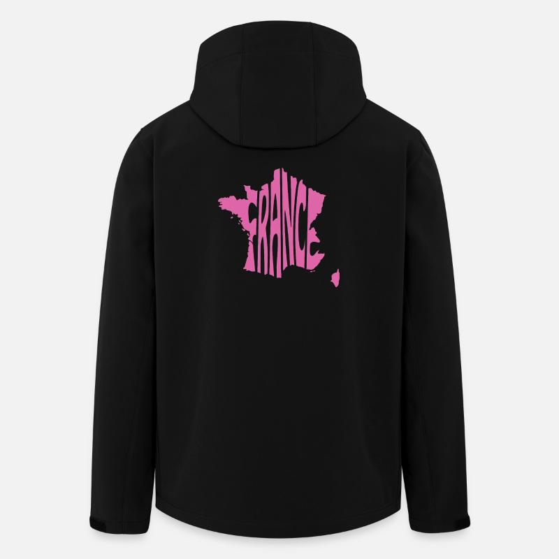 Frankreich Karte Grafik - Recycelte Männer Softshell-Jacke von Stanley/Stella - Schwarz