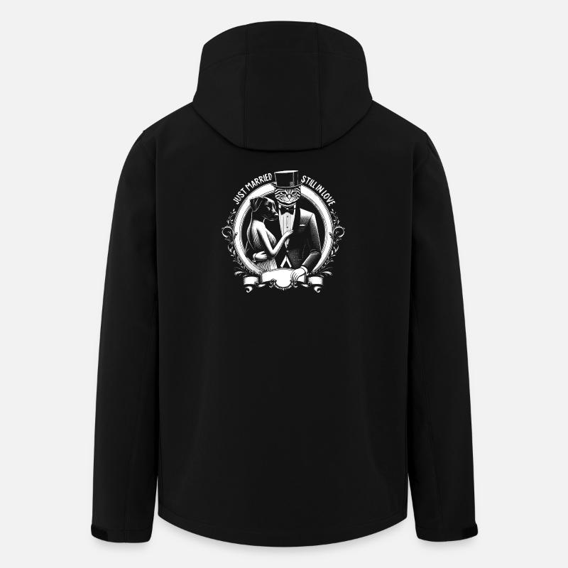 Whimsical Wedding Animal Couple - Men’s Recycled Softshell Jacket by Stanley/Stella - black