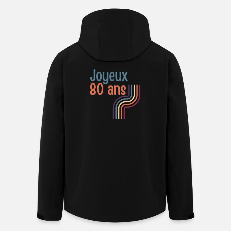 80 Year Anniversary Design Rainbow - Men’s Recycled Softshell Jacket by Stanley/Stella - black