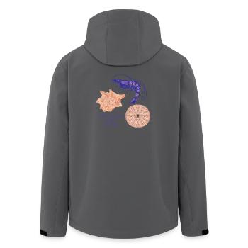 Meeresmuscheln und Garnele Design - Recycelte Männer Softshell-Jacke von Stanley/Stella - Schwarz - Hinten - AI Model Male 185 light (185cm)