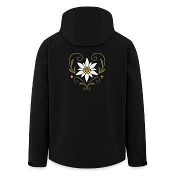 Edelweiss Coeur Vintage Folk Festival Design - Veste softshell homme en polyester recyclé Stanley/Stella - noir - Dos - AI Model Male 185 light (185cm)