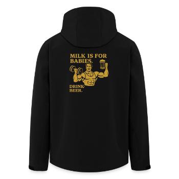 Mutiges männliches Getränk Zitat Design - Recycelte Männer Softshell-Jacke von Stanley/Stella - Schwarz - Hinten - AI Model Male 185 light (185cm)