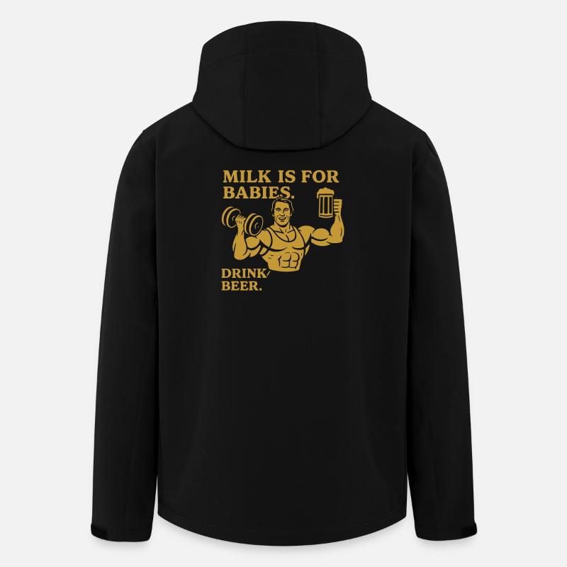 Bold Manly Drink Quote Design - Men’s Recycled Softshell Jacket by Stanley/Stella - black