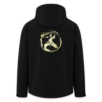 Karate Silhouette Fighter - Recycelte Männer Softshell-Jacke von Stanley/Stella - Schwarz - Hinten - AI Model Male 185 light (185cm)