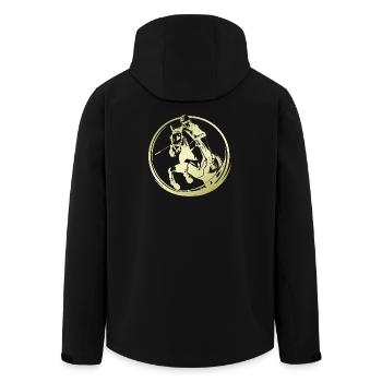 Reiten Pferd Silhouette - Recycelte Männer Softshell-Jacke von Stanley/Stella - Schwarz - Hinten - AI Model Male 185 light (185cm)