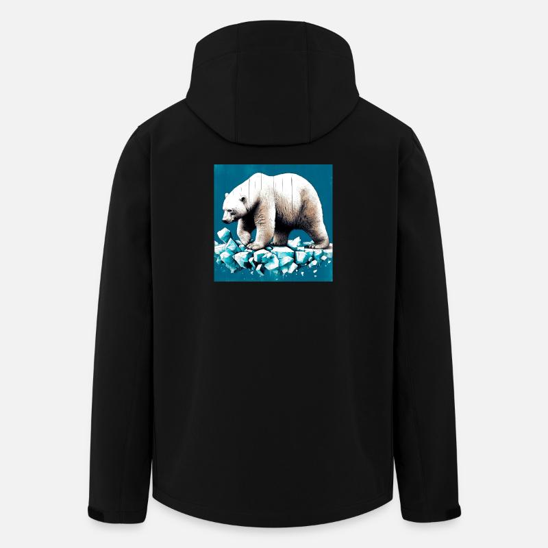 polar bear - Men’s Recycled Softshell Jacket by Stanley/Stella - black