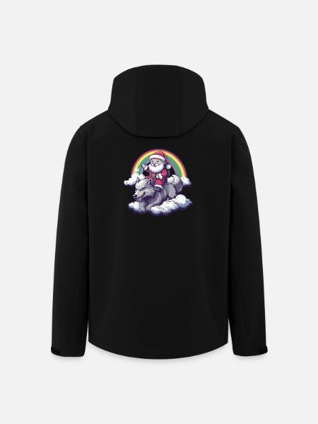 Wolf Weihnachtsmann Weihnachten - Recycelte Männer Softshell-Jacke von Stanley/Stella - Schwarz