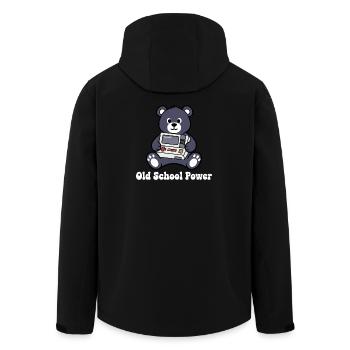 Old School Power Bär Retro Konsole - Recycelte Männer Softshell-Jacke von Stanley/Stella - Schwarz - Hinten - AI Model Male 185 light (185cm)