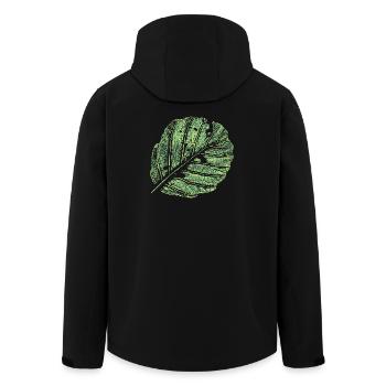 Blatt / Erle - Recycelte Männer Softshell-Jacke von Stanley/Stella - Schwarz - Hinten - AI Model Male 185 light (185cm)