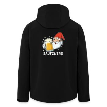 Lustiges Party Karneval Saufzwerg Biertrinker - Recycelte Männer Softshell-Jacke von Stanley/Stella - Schwarz - Hinten - AI Model Male 185 light (185cm)