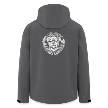 Wappen-Hundekopf im Schild - Recycelte Männer Softshell-Jacke von Stanley/Stella - Anthrazit - Hinten - AI Model Male 185 light (185cm)