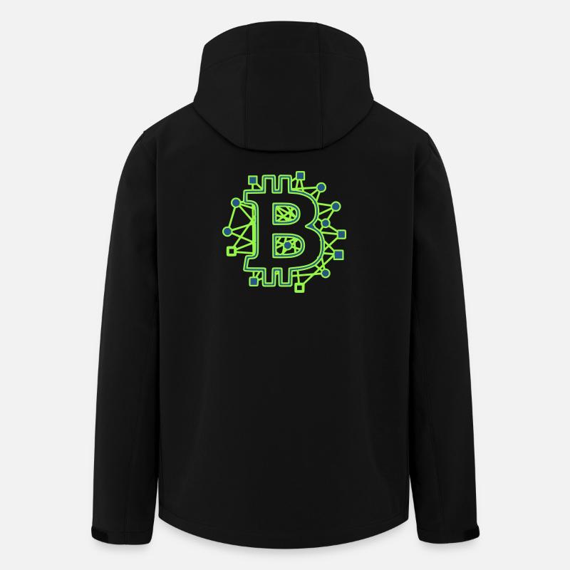 Bitcoin Board Circuit Tech Crypto - Men’s Recycled Softshell Jacket by Stanley/Stella - black