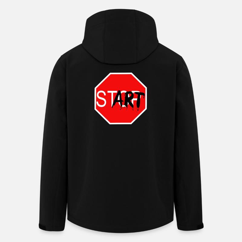 Panneau de démarrage Graffiti Panneau d’arrêt - Veste softshell homme en polyester recyclé Stanley/Stella - noir