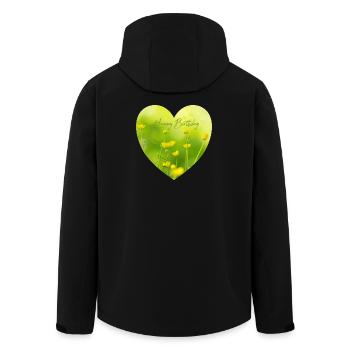 Gelbes Blumenherz zum Geburtstag - Recycelte Männer Softshell-Jacke von Stanley/Stella - Schwarz - Hinten - AI Model Male 185 light (185cm)
