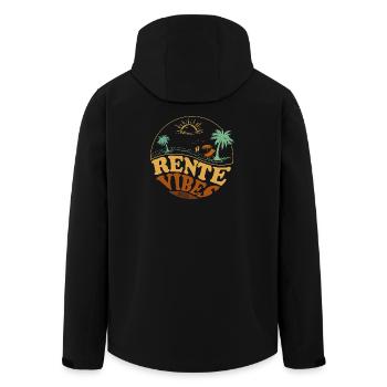 Pension Vibes Beach Rétro Vintage 2026 - Veste softshell homme en polyester recyclé Stanley/Stella - noir - Dos - AI Model Male 185 light (185cm)