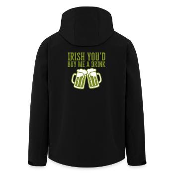 Irlandais : Tu m’achèterais un verre Citation drôle - Veste softshell homme en polyester recyclé Stanley/Stella - noir - Dos - AI Model Male 185 light (185cm)